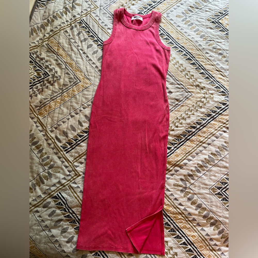 NWOT Double Zero Pink Fitted Midi/Maxi Dress